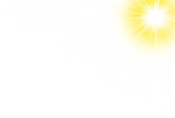 Лучи солнца на прозрачном фоне