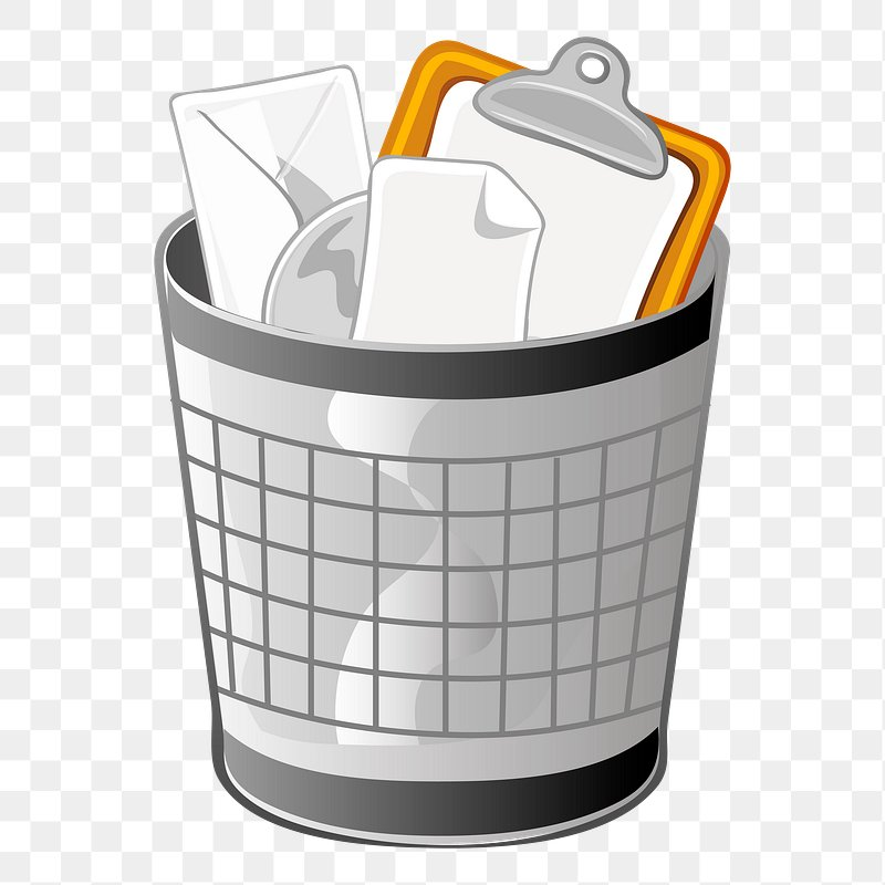 Мусорная корзина на прозрачном фоне