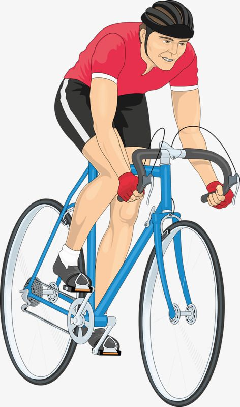 Велосипедист на белом фоне