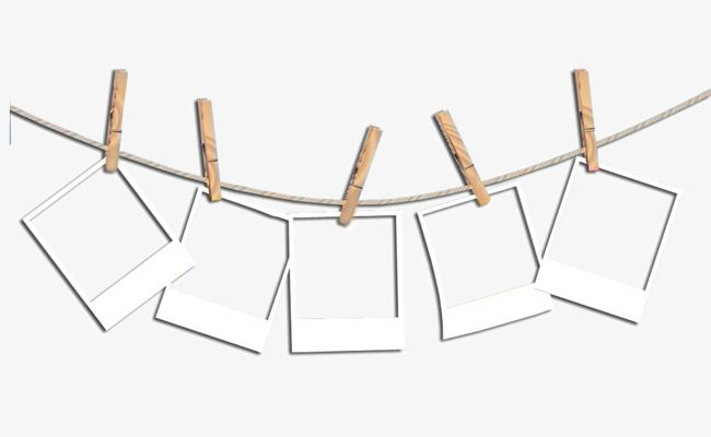 Фотографии на веревке с прищепками