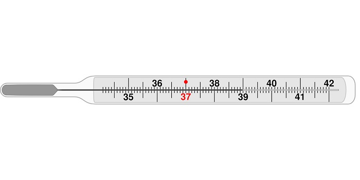 Медицинский градусник ртутный шкала