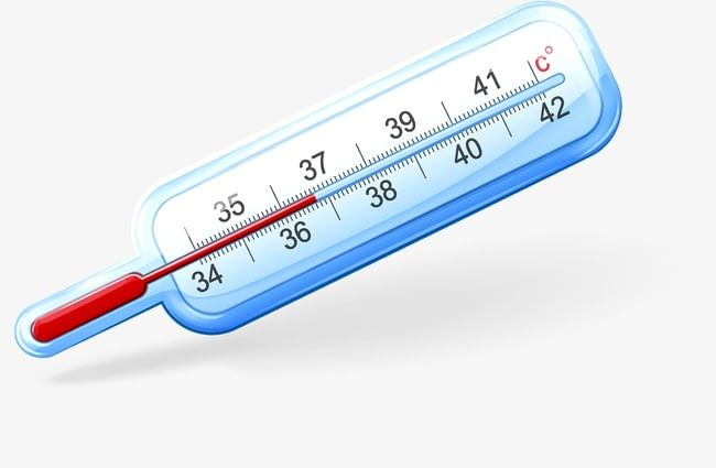 Нарисованный градусник с температурой