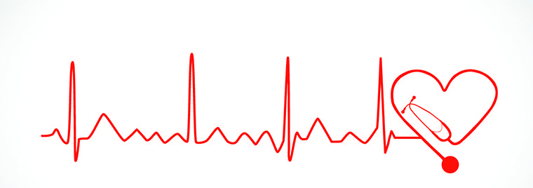 Сердце с линией кардиограммы