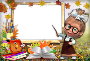 Маша и медведь школа рамка