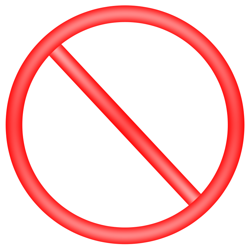 Знак запрета на прозрачном фоне