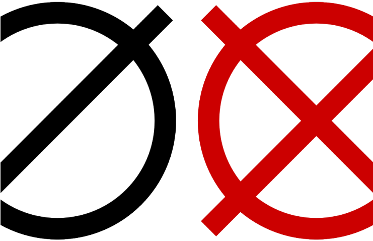 Значок перечеркнутый круг