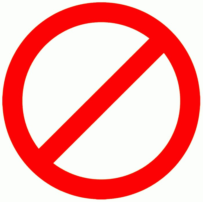 Значок перечеркнутый круг