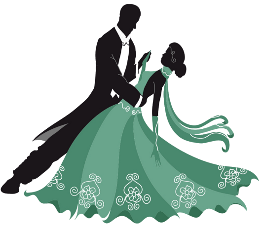 Силуэты людей на балу