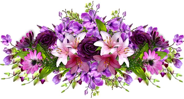 Букет цветов на прозрачном фоне