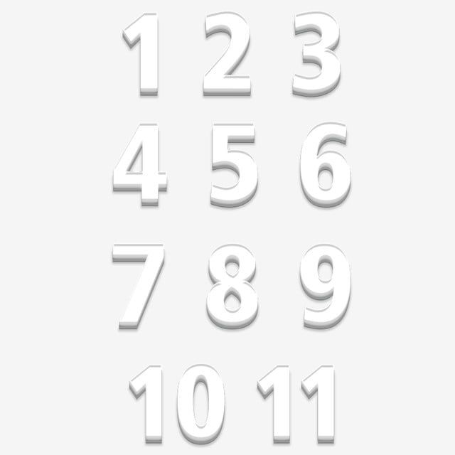 Цифры белые на прозрачном фоне