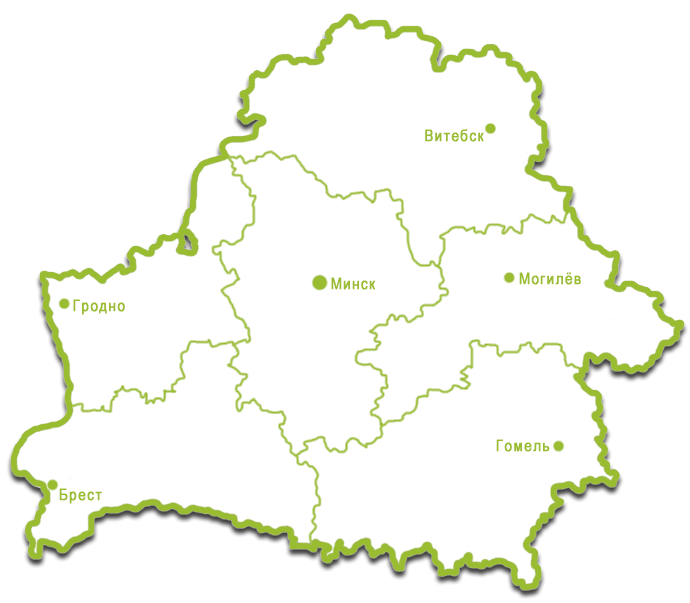 Карта Беларуси контурная карта