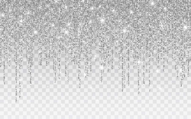 Серебристые блестки на прозрачном фоне