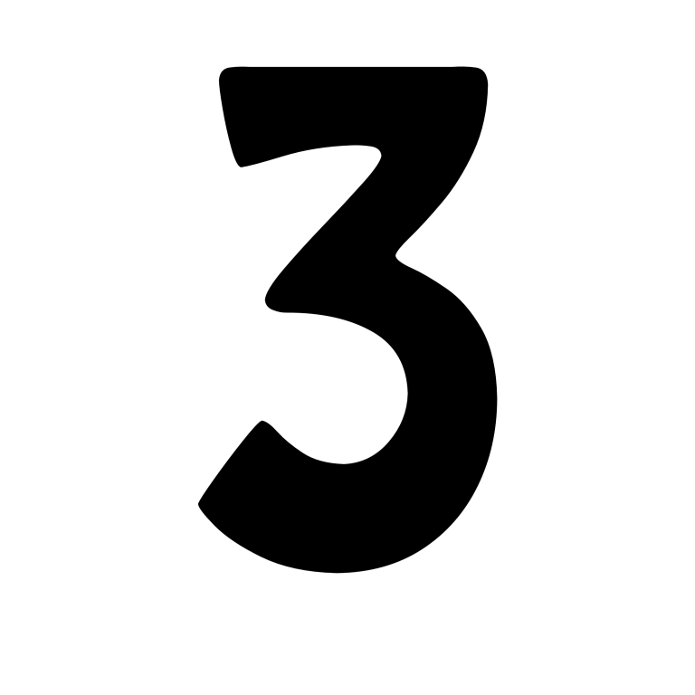Цифра 3 на прозрачном фоне