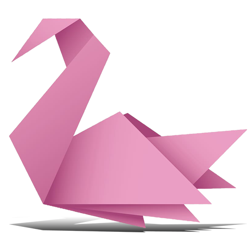 Фигурки оригами на прозрачном фоне