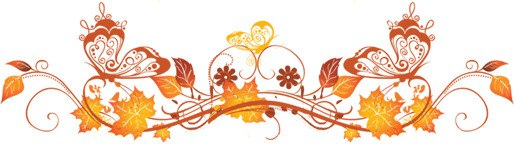 Осенний орнамент на прозрачном фоне