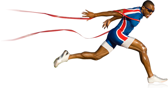 Спортсмен на прозрачном фоне