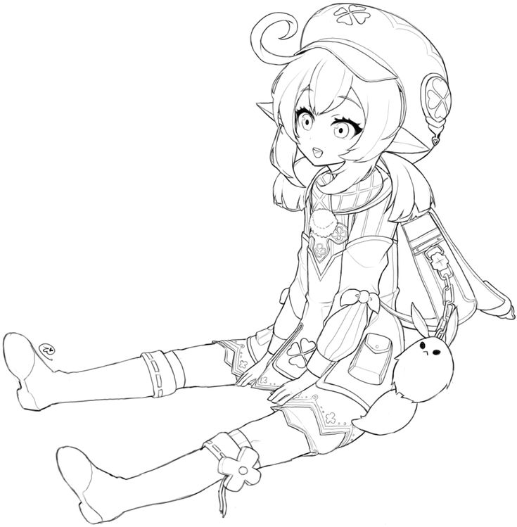 Раскраска аниме Геншин Импакт