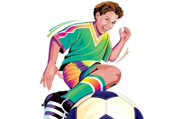 Футболист на белом фоне