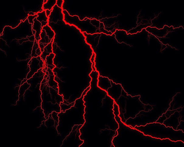 Красная молния на черном фоне