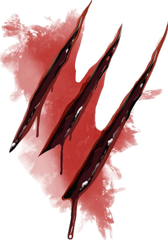 Кровавые царапины без фона