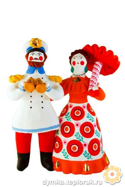 Народная игрушка Дымковская Барыня