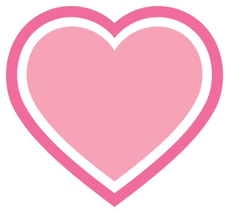 Сердечко розовый контур