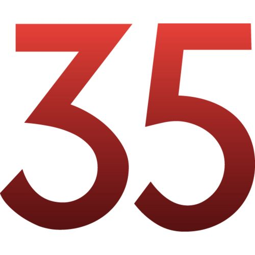 Цифра 35 красная