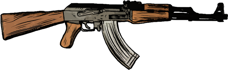 АК 47 сбоку на белом фоне