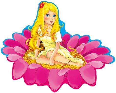 Дюймовочка на белом фоне