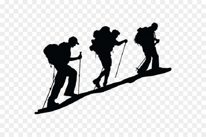 Поход в горы силуэт