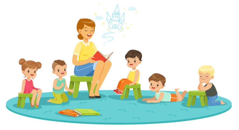 Воспитатель с детьми вектор