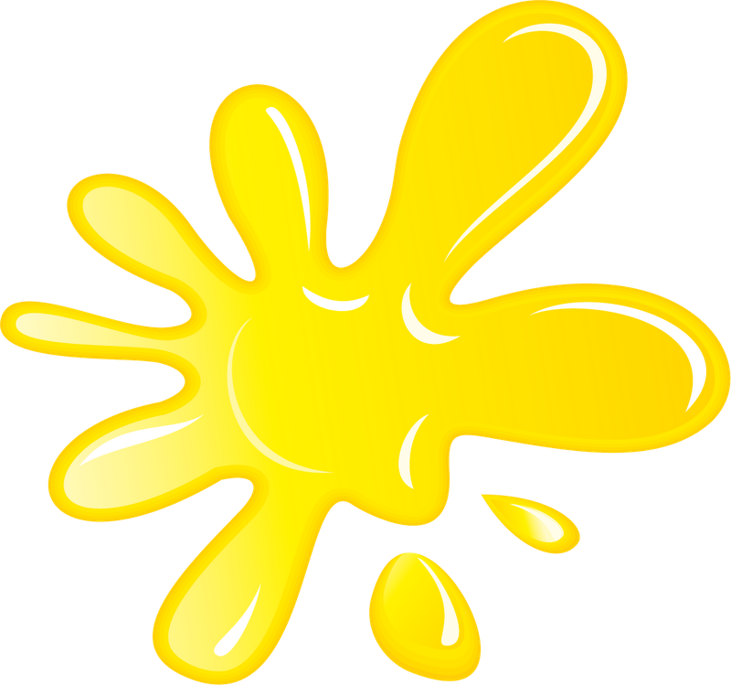 Желтая Клякса на прозрачном фоне