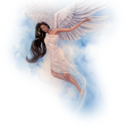 Девушка ангел на прозрачном фоне
