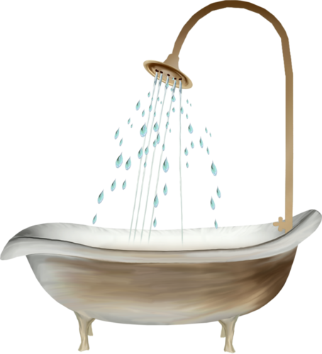 Ванная с водой на белом фоне