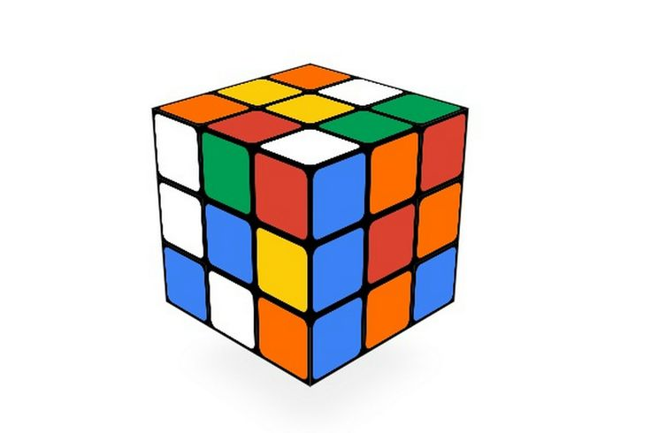 Ребенок с кубиком Рубика