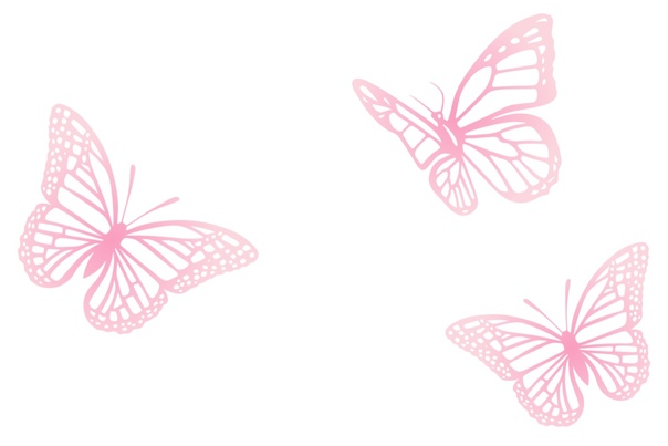 Розовые бабочки на белом фоне
