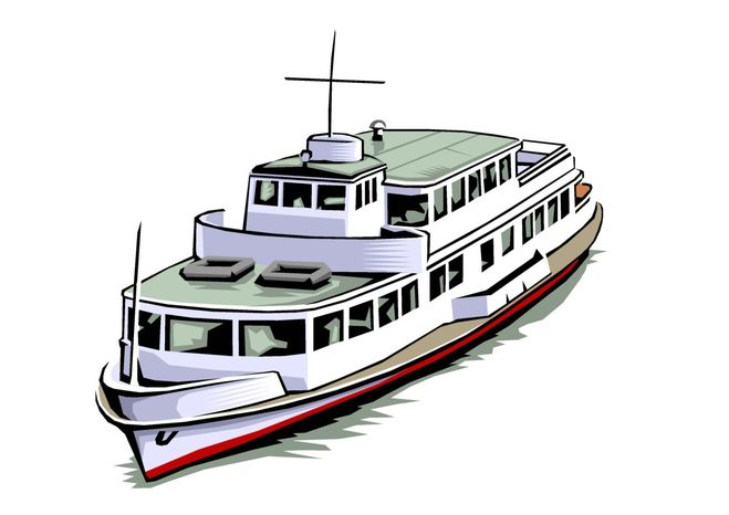 Пароход на белом фоне
