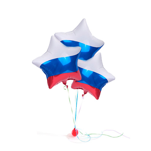 Шар фольгированный звезда Триколор