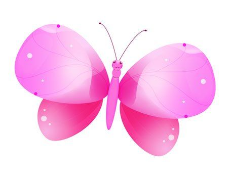 Розовые бабочки на прозрачном фоне