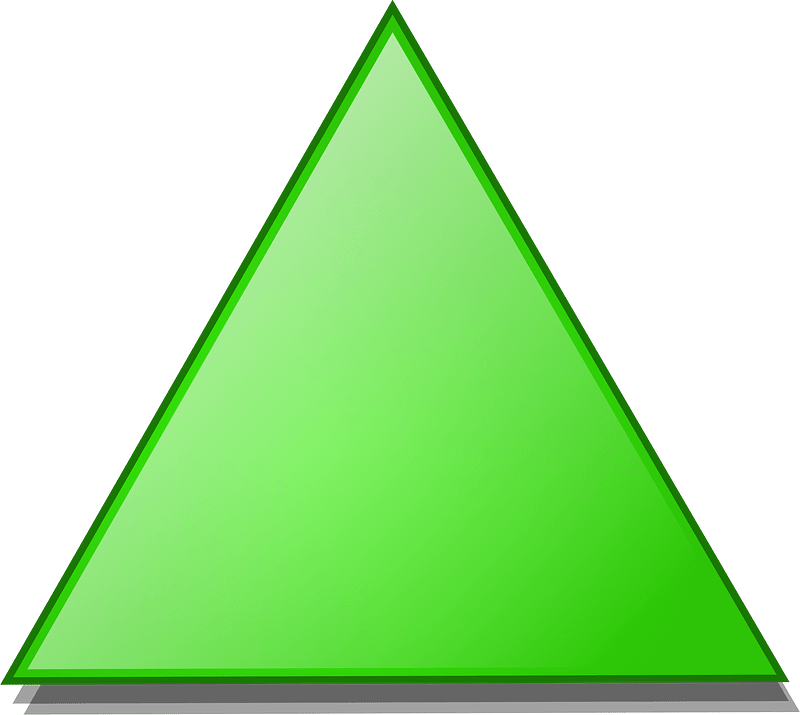 Зеленый треугольник на белом фоне