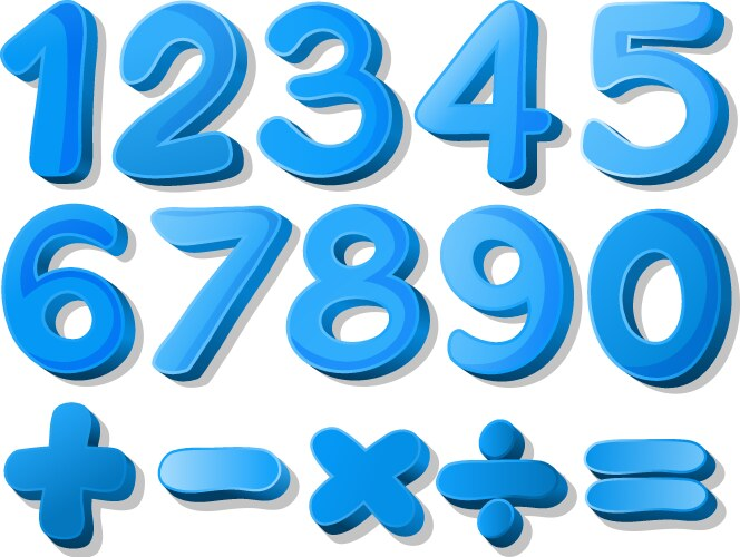 Цифры синие