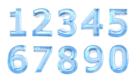 Цифры синие