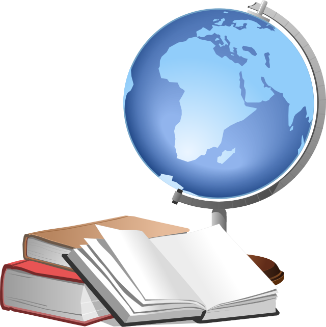 Глобус с книгами на прозрачном фоне