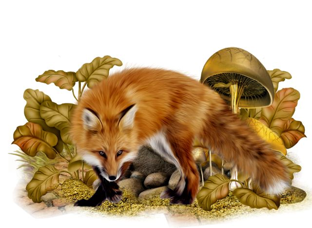 Животные осенью клипарт