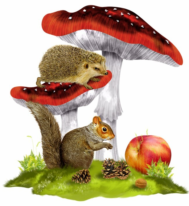 Ежик с мухомором