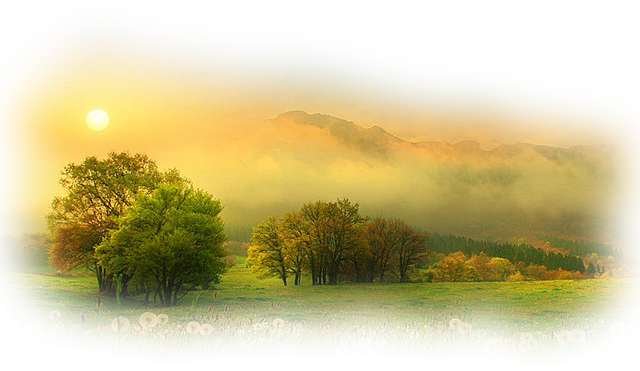 Пейзаж на прозрачном фоне для фотошопа