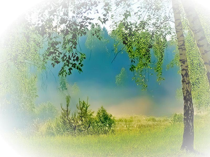 Пейзаж на прозрачном фоне