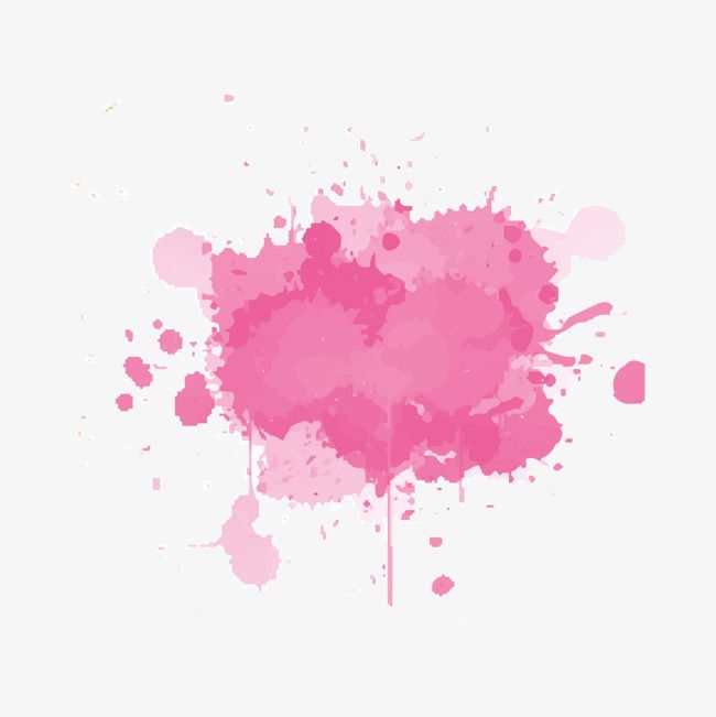 Розовая Акварельная Клякса