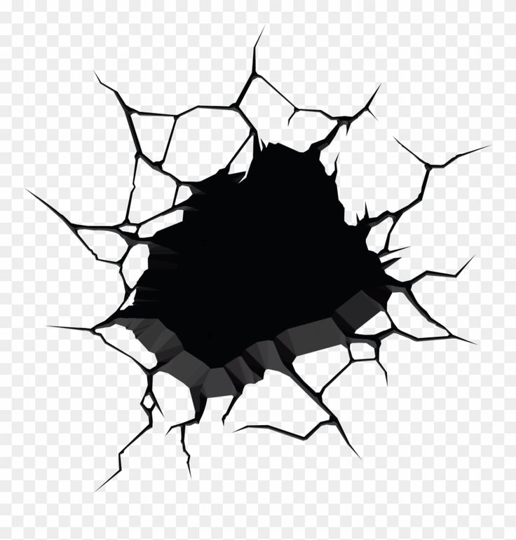 Дыра в стене без фона