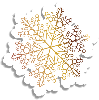 Золотые снежинки на прозрачном фоне